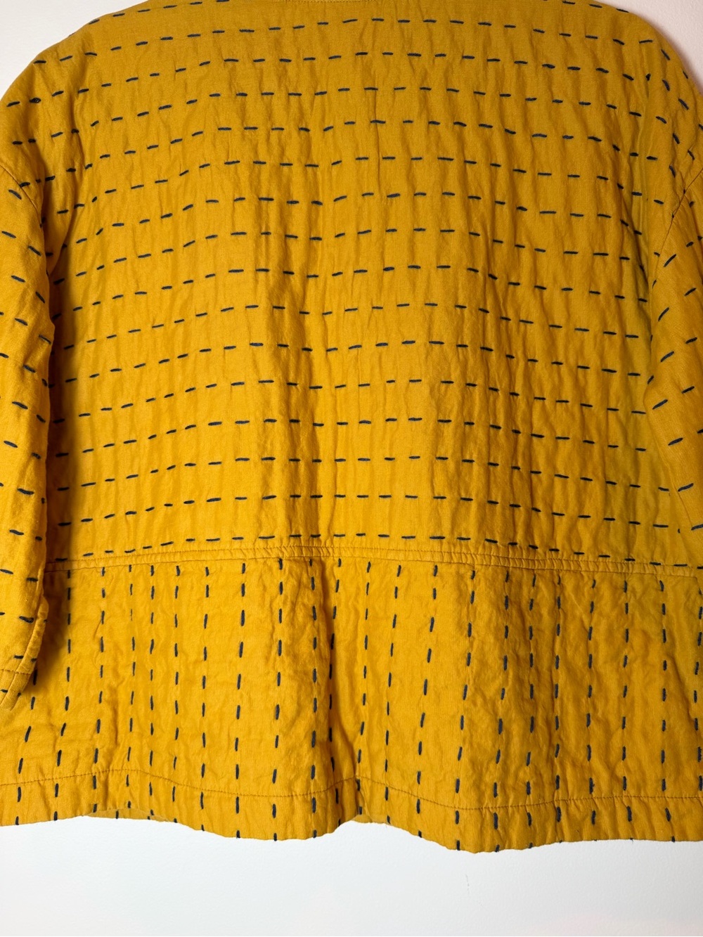 J.Jill Pure Jill Kantha Quilted Kimono Jacket Goldenrod Yellow - Picture 8 of 12